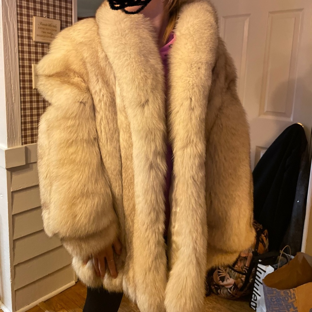 Real Blue Fox Fur Coat